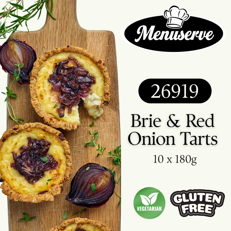 Brie and red onion tarts